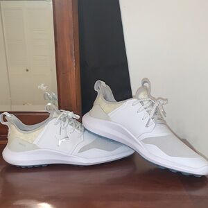 Puma White and Cream Athletic Shoes